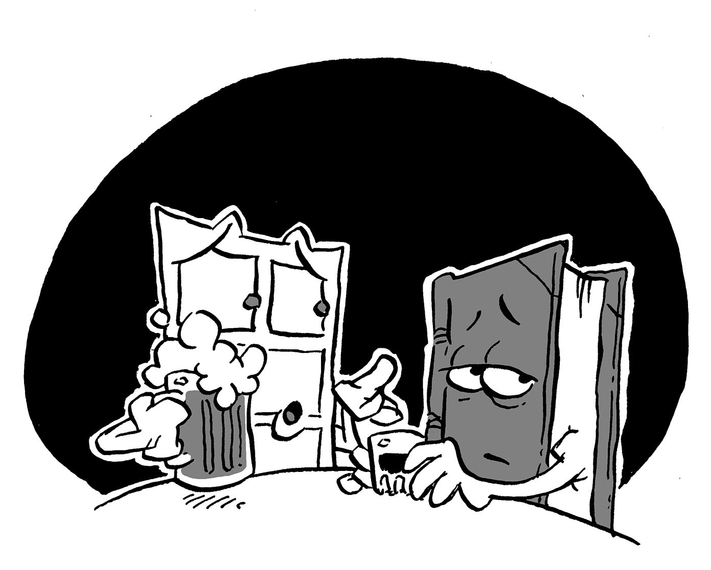Ilustracija: Knjiga i strip na pivi